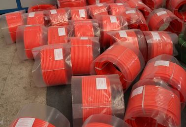Transmission Polyurethane Round Belt Red Smooth  Tear Strength Resistance