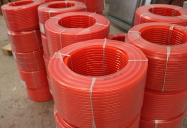 Transmission Polyurethane Round Belt Red Smooth  Tear Strength Resistance